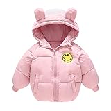 ALLAIBB ダウンジャケット ベビー 防寒 男の子 女の子 キッズ ダウンコート 厚さ ポケット フード付き size 90 (ピンク)