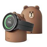 【elago】 Galaxy Watch 8 Ultra & 7 & FE 対応 スタンド ラインフレンズ 公式ライセンス グッズ シリコン ギャラクシーウォッチ 充電器 ケーブル 収納 アクセサリー [ GalaxyWatch5 & 6 & 6 8 Classic 対応 ] LINE FRIENDS GW2 STAND ブラウン