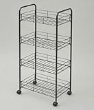 山善(YAMAZEN) スチールワゴンラック4段 ダークブラウン RWR-4C(DBR)