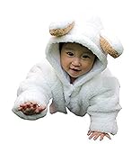 【ノーブランド品】ベビー　アニマル　モコモコ　カバーオール　クマ　ヒツジ　ウサギ (70, ヒツジ)