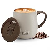 TYESO マグカップ 蓋付き 473ml セラミックコーティング 真空断熱 ステンレス製 保温 保冷 二重構造 コーヒーカップ 家庭用 オフィス プレゼント