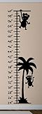 Growth chart Monkeys壁デカールステッカー 72 Inches ブラック WD-WSQ-1022-BLK-72