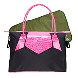 Trend Lab Rendezvous Tote Style Diaper Bag, Black and Magenta Pink by Trend Lab