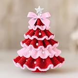 かぎ針編みのクリスマスツリーキット クリスマスツリー 卓上 あみものはじめ かぎあみ キット 初心者 編み物 キットかぎ針編み 手芸 飾り木 (E)