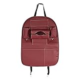 qiilu PUレザーカーシートバックストレージバッグホルダーオーガナイザーハンガーマルチポケット付き default QL01753-03