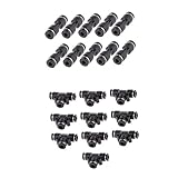 Dovewill 20 ×　ティーユニオン　空気圧　プッシュ　コネクター　エアライン　クイック　付属品 4mm 6mm チューブ OD ブラック