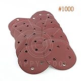 25 PC 1000 粒 1000 # 5 」 X 6 穴の研磨ディスクサンドペーパー砂シート新しい