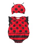 (ビグッド)Bigood 可愛い ベビー 赤ちゃん 新生児 ボディスーツ カバーオール ロンパース 出産祝い プレゼント（てんとう虫・95）