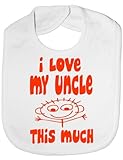 I Love My Uncle This Much - Funny Baby/Toddler/Newborn Bib -Gift white by Print4U