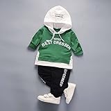 緑＋黒　Noted Best Dressen　男女兼用　2点セット（上着＋パンツ）　ベビー服　女の子　赤ちゃん服　幼児　子供服　男の子　長袖　4サイズ　キッズ服　ロンパース カバーオール　満月/出産祝