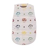 Feemom スリーパー 6重ガーゼ コットン100% キッズ ベビー Mサイズ（新生児から3歳頃） Lサイズ（3歳から7歳頃） (M（40×60cm）, キノコ)