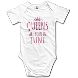 Queens Are Born in 6月ベビー半袖ボディスーツジャンプスーツ カラー: ホワイト