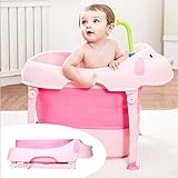 折りたたみ可能 赤ちゃん かわいい ピンク バスタブ バス 入浴用バケツ 大きなサイズ 子供 座ることができる 厚い サラウンド ロックされた 温度 省スペース