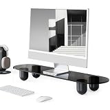 Fenge モニター台 机上台 机上ラック幅86cm 卓上收纳 pcモニター台 パソコン スタンド ノートパソコン台 デスクシェル 組立簡単 灰白色 G04H1081A