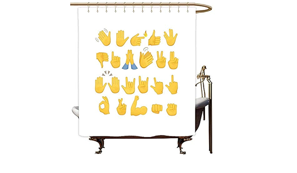 Amazon Sunnyhome バスシャワーカーテン 絵文字ハンドサインセット サムズダウン オケイ ロックシグナルウェービング ピース 異なるジェスチャー メタルビルド W36x72l マスタード ブルーホワイト シャワーカーテン ホーム キッチン オンライン通販 Amazon Sunnyhome バスシャワーカーテン 絵文字ハンドサインセット サムズダウン オケイ ロックシグナルウェービング ピース 異なるジェスチャー メタルビルド W36x72l マスタード ブルーホワイト シャワーカーテン ホーム キッチン オンライン通販