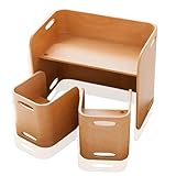 Lumos コロコロデスク デスク チェア×2 3点セットナチュラル×ナチュラル