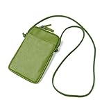 [ブランポム] スマホポーチ レディース 本革 定期入れ ICカード ポシェット スマホポシェット 携帯入れ ショルダー パスケース 縦型 シンプル 薄型 ミニマリスト 肩掛けカバン 軽量 斜め掛け bp-1063 (グリーン)