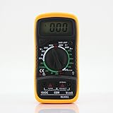 Lovoski 　デジタル　電圧計　電流計　OHM　マルチメータ　電圧　AC DC　テスター　XL-830L　イエロー　ポータブル＆コンパクト