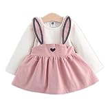 CozyAge(コージーエージ)子供 女の子 ロリータ系 ワンピース 可愛い ピンク うさぎ 兎耳 長袖,90CM,Pink