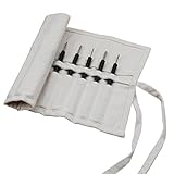 キャンバススモールナイフRoll Bag with 10スロット多目的ポータブルChisel Knives SaucierスプーンスパチュラFlatware Essentialツールバッグハンドメイド
