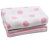 juDanzy 100% Cotton Swaddle Set of 2 Large 45X45 Muslin Baby Girl or Boy Blankets (Princess Kate) by