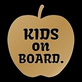 リンゴ kids on board カッティング ステッカー ゴールド 金