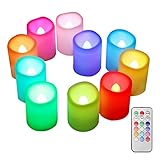 3 Jokersのセット10色変更LED Flameless Candleライト、d1.5 " xh2 "リアルなVotive Candles withタイマーとリモート、120 + Hバッテリ寿命を