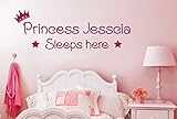 PersonalisedプリンセスSleepsここ壁ステッカーアートデカール