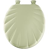 Mayfair 22ECA 006 Shell Sculptured Molded Wood Toilet Seat featuring Easy Clean & Change Hinges and 