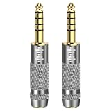 Geekria 4.4mm オス - 3.5mm (1/8'') バランスメスおよび 4.4mm オス - 2.5mm バランスメス ヘッドフォン アダプター、アルミ合金変換オーディオ プラグ、金メッキ アダプター (2 パック)