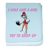 CafePress – IゴルフLike a Girl – スーパーソフトベビー毛布、新生児おくるみ ブルー 077163113125CD2