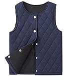 (チェリーレッド) CherryRed キッズ 子供服 女の子 男の子 ベスト 袖なし ベビーベスト秋冬 可愛い 中綿 コットン 130 ブルー