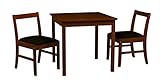 ダイニング3点セット テーブル 幅75cm ダイニングテーブル ダイニングチェア 天然木 木製 食卓 椅子 いす チェアー チェア シンプル 北欧 正方形 机 ブラウン