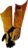 Caiman 1878-5 21-Inch One Size Fits All Genuine American Deerskin Welding Glove with Boarhide Leathe