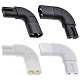 Xiatiaosann IEC320 C7 - C8 直角 AC アダプター、90 度 C7 メス - C8 オス 2 ピン Figure 8 AC 電源プラグ コンバーター、ブラック & ホワイト (4 パック)