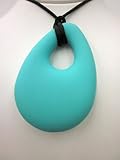 Chewable Teething Pendant for Teething Babies or Nursing Moms. Turquoise Pearshape Large 46mm x 70mm