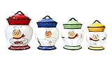 トスカーナカラフルPlump Bistroシェフ手描きCanisters、4のセット、89101 by ACK