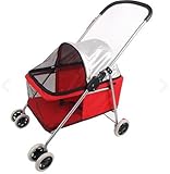 CMKOR Pet Stroller, Pet Carrier 4輪ペットカート 2 colors [並行輸入品] (RED)