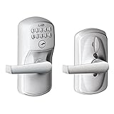 Schlage FE595 PLY 626 ELA Plymouth Keypad Entry with Flex-Lock and Elan Style Levers, Brushed Chrome
