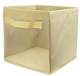 EasyView Storage Cube with Handles | 100% Woven Oxford Nylon Bin with Mesh See Thru Side | 10.5 x 10