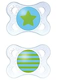 MAM Clear Orthodontic Pacifier, Boy, 0-6 Months, 2-Count by MAM