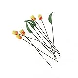 D DOLITY 1/12ドールハウス用　人工花　チューリップ　花と葉　マイクロ景観　ダイニング　テーブル　装飾