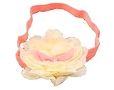 ベビー ヘア バンド 花 レース 可愛い オシャレ (イエロー　黄)