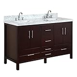 Kitchen Bath Collection KBC040BRCARR California Double Sink Bathroom Vanity with Marble Countertop C