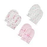 西松屋 [EFD] 3枚組フライスミトン（ウサギ・ハート/クマ・星） 【新生児50-60cm】 ピンク