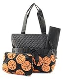 Quilted Basketball 3pc Diaper Bag Set by NGIL [並行輸入品]