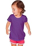 Kavio 。ユニセックスInfants Slub Raw Edgeクルーネック半袖 カラー: パープル