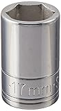 SK Hand Tool 48217 0.5 in. Drive, 6-Point Standard Metric Socket - 17 mm