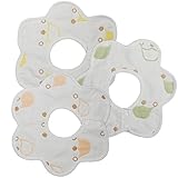 MIUSE　ビブ　ベビー　４枚セット　よだれかけ　６重　１００％綿　肌触り　スナップビブ 360°回転可　スタイ 食事　動物、果物柄　 お洒落 可愛い 出産祝い 保育園用 家用 (王冠三枚)