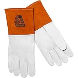 Steiner 0219-M Unlined Premium Top Grain Pigskin TIG Welding Gloves with 4 Cuff, Medium by Steiner